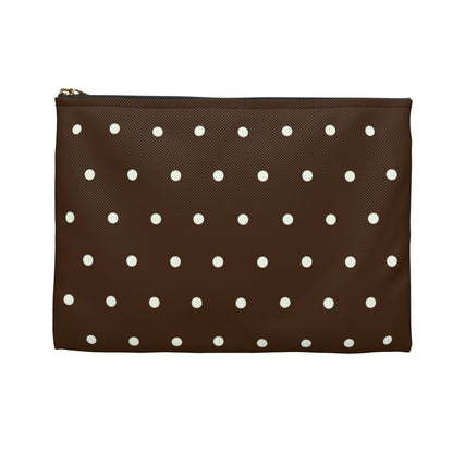 Brown Polka Dot Accessory Pouch