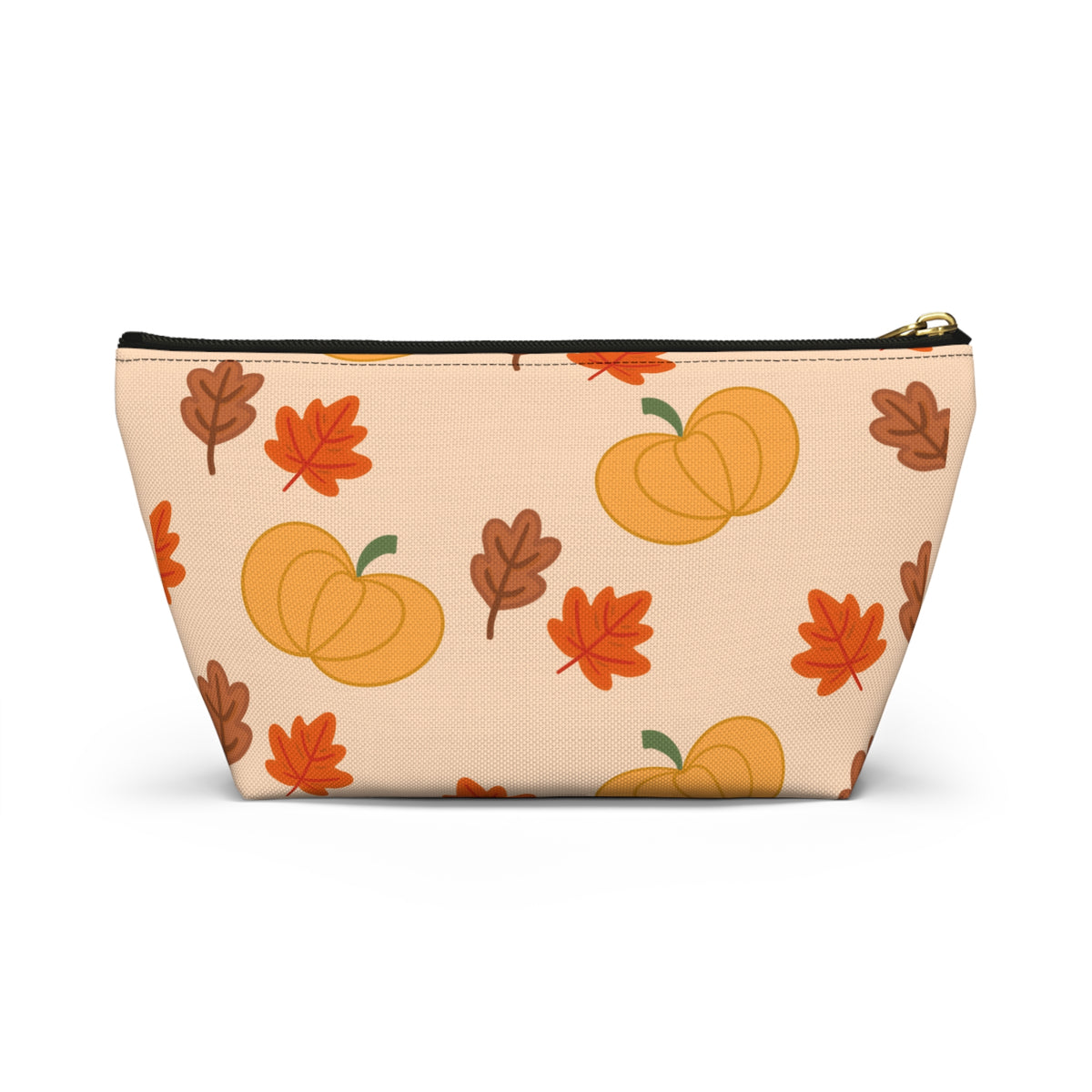 Pumpkin & Leaves Accessory Pouch with T Bottom