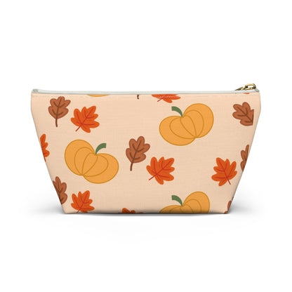 Pumpkin & Leaves Accessory Pouch with T Bottom