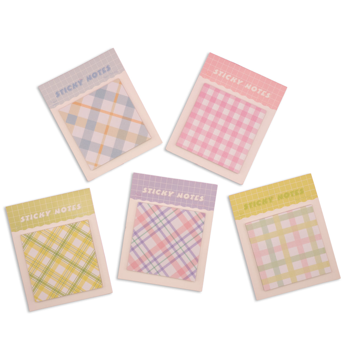 Colorful Plaid Sticky Notes