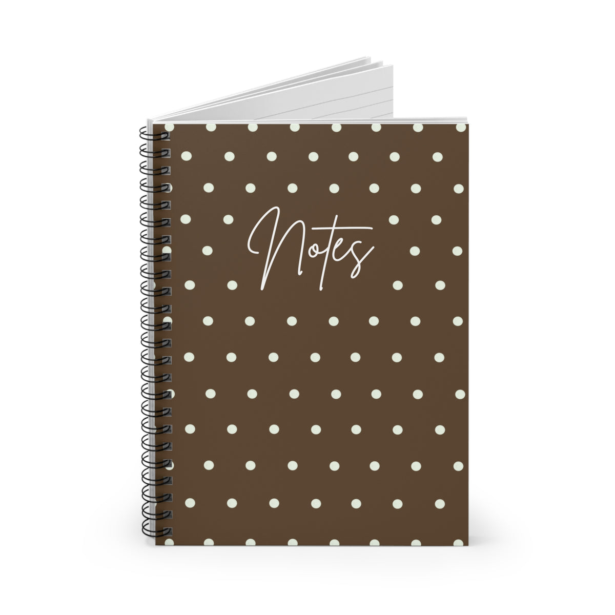 Brown Polka Dot Spiral Notebook