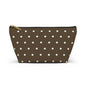 Brown Polka Dot Accessory Pouch — T‑Bottom Makeup Bag