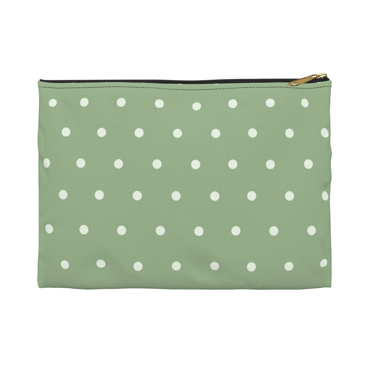 Sage Green Polka Dot Accessory Pouch