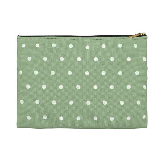 Sage Green Polka Dot Accessory Pouch