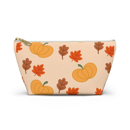 Pumpkin & Leaves Accessory Pouch with T Bottom