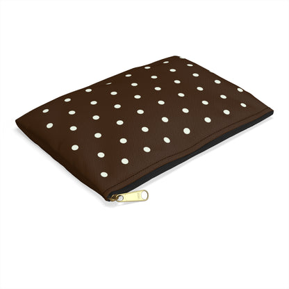 Brown Polka Dot Accessory Pouch