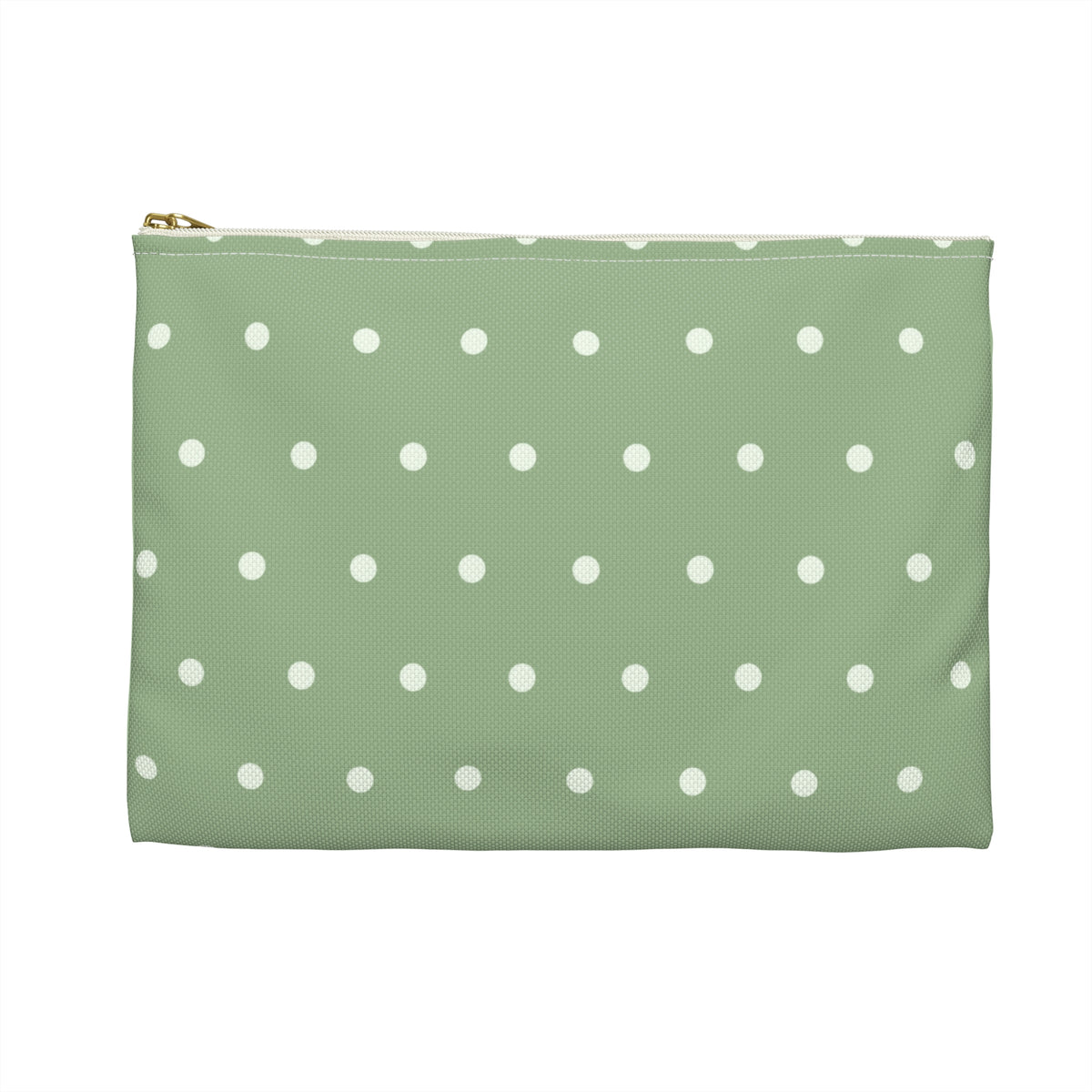 Sage Green Polka Dot Accessory Pouch